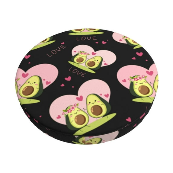 Goofa Avocado Lovers Printed Stool Covers Round, Waterproof Round Bar Stool Covers Anti-Slip Round Bar Stool Seat Cover with Elastic Bands Durable -12 inch