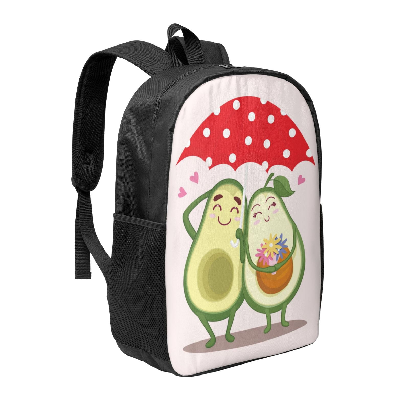 Goofa Avocado Lovers Wearing Umbrella Pattern 17in Student Backpack ...