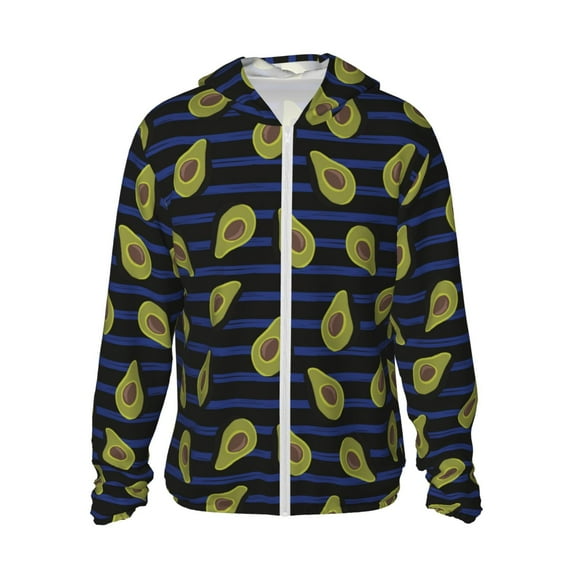 Goofa Avocado Printed Women's UPF 50+ Sun Protection Hoodie Jacket Lightweight Long Sleeve Sun Shirt for Women with Pocket Hiking Outdoor-X-Large