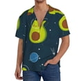 thumbnail image 1 of Goofa Avocado in Space Printed Men's Casual Short-sleeved Shirt,Lightweight Breathable Button-down,Summer Casual men's top,Versatile Fashion shirt-4X-Large, 1 of 7