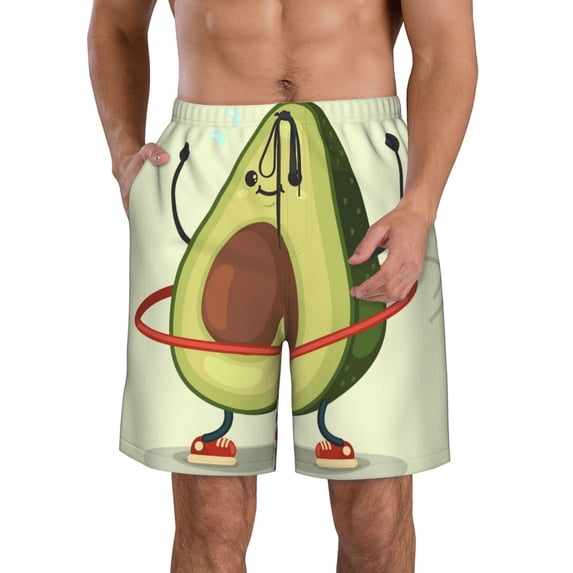 Goofa Avocado1 Printed Mens Swim Trunks Summer Quick Dry Short Beach Swimwear Bathing Suits-3X-Large