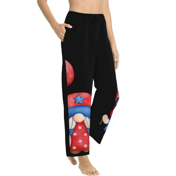 Goofa Baker Gnome Printed Soft Pajama Pants for Women, Wide Leg Comfy Casual Lounge Yoga Pants-Small