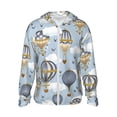 thumbnail image 1 of Goofa Balloon Vintage Printed Women's UPF 50+ Sun Protection Hoodie Jacket Lightweight Long Sleeve Sun Shirt for Women with Pocket Hiking Outdoor-, 1 of 9