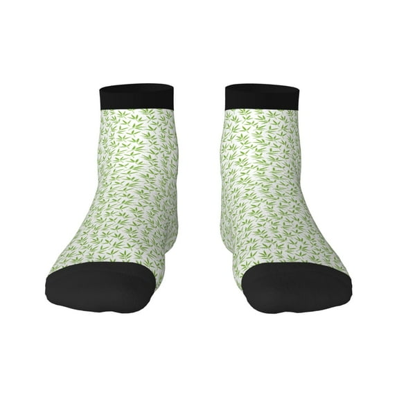 Goofa Bamboo 1 Pattern Non Slip Socks with Grips for Elderly, Crew Socks Yoga Hospital Socks Cushioned Sole Gripper Socks for Men Women