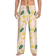 thumbnail image 1 of Goofa Banana With Leaves Pattern Printed Soft Pajama Pants for Men, Wide Leg Comfy Casual Lounge Yoga Pants-Medium, 1 of 9