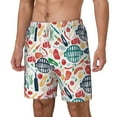 thumbnail image 1 of Goofa Barbecue Printed Men's Swim Trunks Board Shorts Quick Dry Mens Swimming Trunks with Compression Liner,Breathable Fit Hawaii Beach Shorts-X-Large, 1 of 9