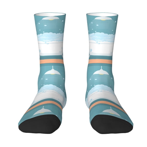 Goofa Bathtub with Soap Bubbles Printed Men's Crew Socks, Soft Durable Breathable Moisture-Wicking with Odor Control Cotton socks