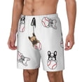 thumbnail image 1 of Goofa Bbaseball Dog Printed Men's Swim Trunks Board Shorts Quick Dry Mens Swimming Trunks with Compression Liner,Breathable Fit Hawaii Beach Shorts-Medium, 1 of 9