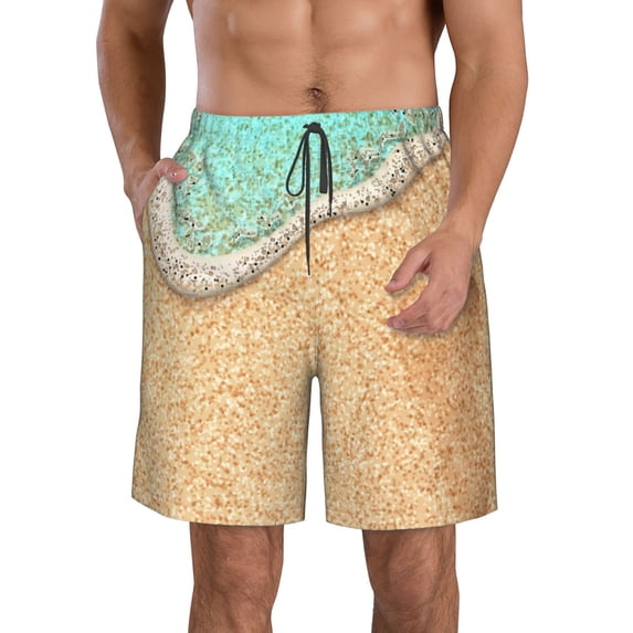 Goofa Beach Footprint Printed Mens Swim Trunks Summer Quick Dry Short Beach Swimwear Bathing Suits-3X-Large