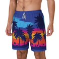 thumbnail image 1 of Goofa Beach with Palm Trees Printed Men's Swim Trunks Board Shorts Quick Dry Mens Swimming Trunks with Compression Liner,Breathable Fit Hawaii Beach Shorts-X-Large, 1 of 9