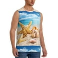 thumbnail image 1 of Goofa Beach Starfish Shell Printed Men's Sleeveless T-Shirt - Athletic Gym Workout Tank Top for Men - Moisture-Wicking, UPF 30+ Quick-Dry Muscle Tee-X-Large, 1 of 8