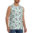 thumbnail image 1 of Goofa Bears and Tropical Leaves Printed Men's Sleeveless T-Shirt - Athletic Gym Workout Tank Top for Men - Moisture-Wicking, UPF 30+ Quick-Dry Muscle Tee-XX-Large, 1 of 8