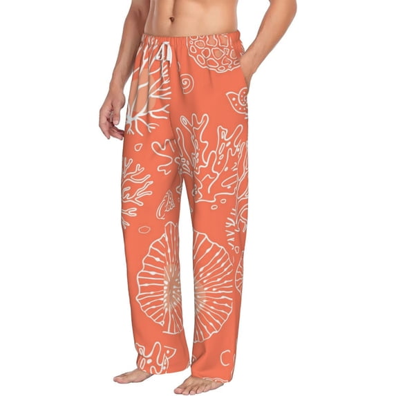 Goofa Beautiful Corals Printed Soft Pajama Pants for Men, Wide Leg Comfy Casual Lounge Yoga Pants-Medium