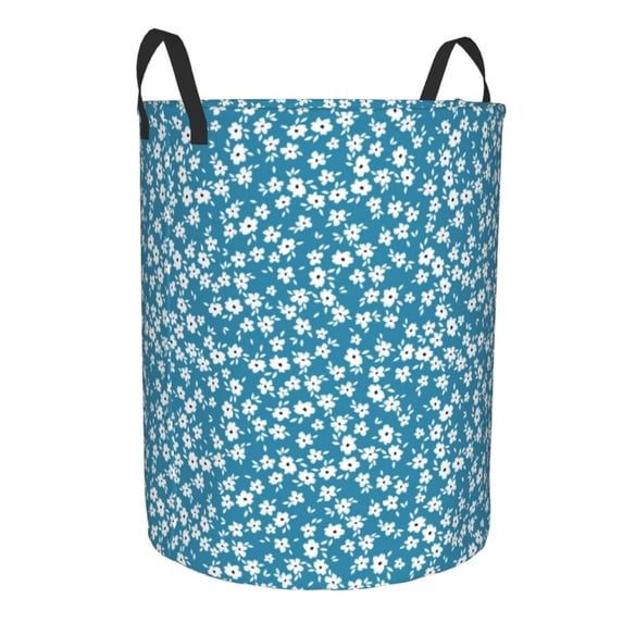 Goofa Beautiful Floral Printed Circular Hamper,Laundry Basket with Handles,Storage Baskets Foldable,Large Capacity Laundry Hamper-Medium