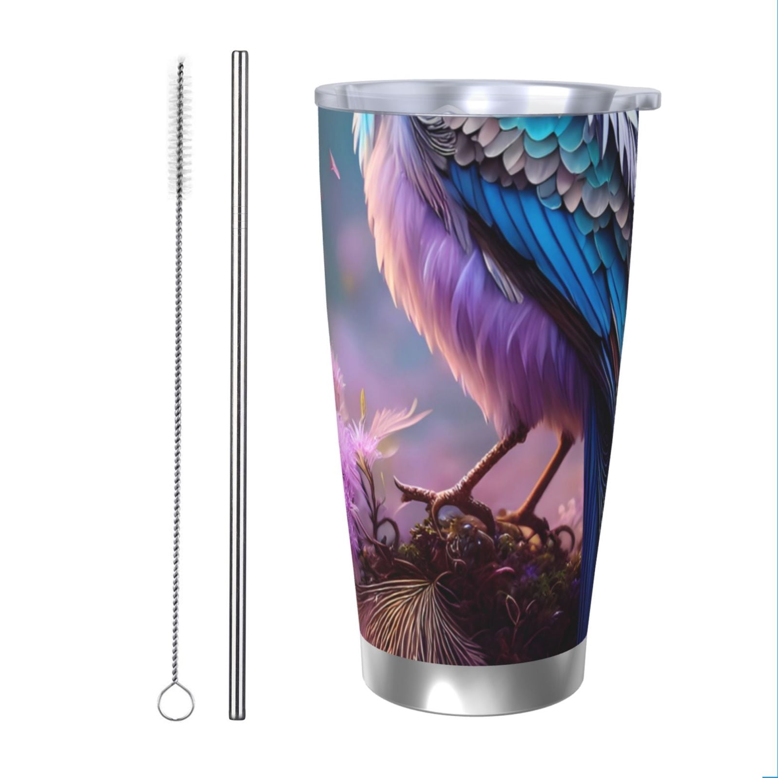 Goofa Beautiful Flower Blue Bird for 20 oz Skinny Tumbler Stainless