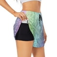 thumbnail image 1 of Goofa Beautiful Glitter Printed Women 2 in 1 Running Shorts,Quick Dry Athletic Workout Shorts,High Waisted Athletic Shorts with Liner Pockets-XX-Large, 1 of 9