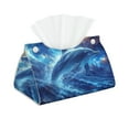 thumbnail image 1 of Goofa Beautiful Ocean Dolphin Pattern Triangle Square Tissue Box Cover, Modern PVC Leathe Facial Paper Holder,Decorative Holder/Organizer for Bathroom Vanity Countertop, 1 of 9