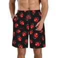 thumbnail image 1 of Goofa Beautiful Red Ladybug Printed Mens Swim Trunks Summer Quick Dry Short Beach Swimwear Bathing Suits-Small, 1 of 9