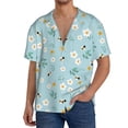 thumbnail image 1 of Goofa Bee Flower Printed Men's Casual Short-sleeved Shirt,Lightweight Breathable Button-down,Summer Casual men's top,Versatile Fashion shirt-Small, 1 of 7