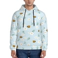 thumbnail image 1 of Goofa Bee Flower for Men's Hooded Sweatshirt - Lightweight Pullover Hoodie with Kangaroo Pocket, Perfect for Everyday Wear-Large, 1 of 7