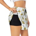 thumbnail image 1 of Goofa Bee Printed Women 2 in 1 Running Shorts,Quick Dry Athletic Workout Shorts,High Waisted Athletic Shorts with Liner Pockets-Large, 1 of 9