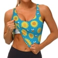 thumbnail image 1 of Goofa Bee Sunflower Printed Sports Bras for Women, High Impact Running Bra Workout Crop Tank Tops Longline Sports Bra Push up-Small, 1 of 9