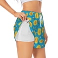 thumbnail image 1 of Goofa Bee Sunflower Printed Women 2 in 1 Running Shorts,Quick Dry Athletic Workout Shorts,High Waisted Athletic Shorts with Liner Pockets-Small, 1 of 9