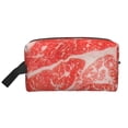 thumbnail image 1 of Goofa Beef Steaks Printed Toiletry Bag with Handle,Large Capacity Travel Makeup Cosmetic Bag for Women, Carry on Airport Airline Compliant Bag, 1 of 9