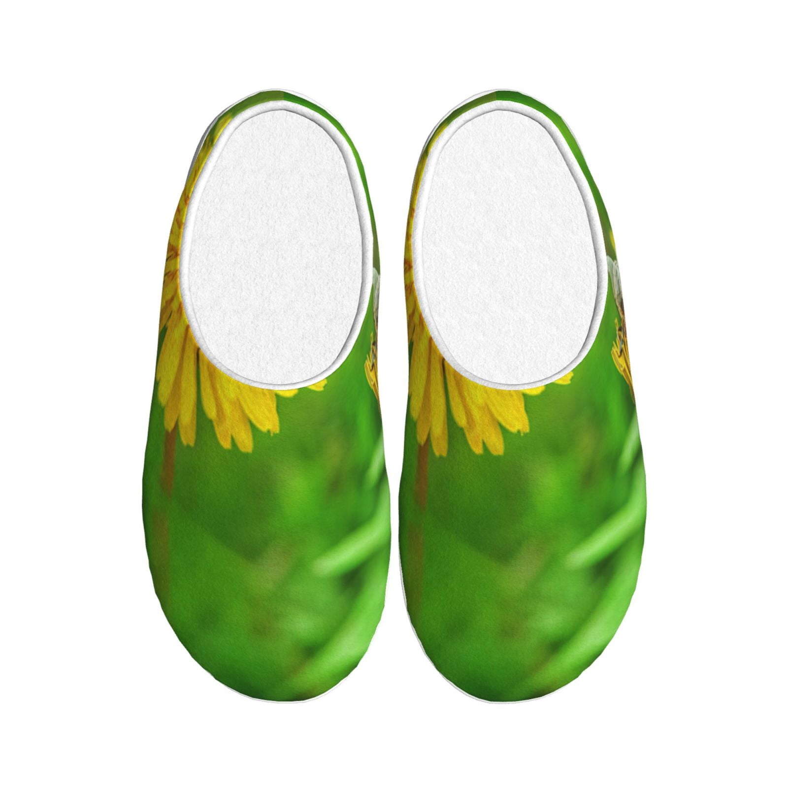 Green Blue Butterfly Pattern Print Premium Home Slippers