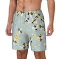 thumbnail image 1 of Goofa Bees Printed Men's Swim Trunks Board Shorts Quick Dry Mens Swimming Trunks with Compression Liner,Breathable Fit Hawaii Beach Shorts-Large, 1 of 9