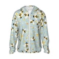thumbnail image 1 of Goofa Bees Printed Women's UPF 50+ Sun Protection Hoodie Jacket Lightweight Long Sleeve Sun Shirt for Women with Pocket Hiking Outdoor-Small, 1 of 9