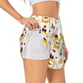 thumbnail image 1 of Goofa Bees and Flowers Printed Women 2 in 1 Running Shorts,Quick Dry Athletic Workout Shorts,High Waisted Athletic Shorts with Liner Pockets-XX-Large, 1 of 9