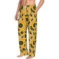 thumbnail image 1 of Goofa Bees and Sunflowers Printed Soft Pajama Pants for Men, Wide Leg Comfy Casual Lounge Yoga Pants-Large, 1 of 9
