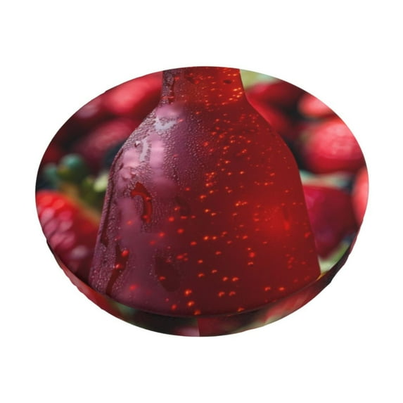 Goofa Berry Infused Refreshment Printed Stool Covers Round, Waterproof Round Bar Stool Covers Anti-Slip Round Bar Stool Seat Cover with Elastic Bands Durable-13 inch