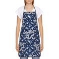 thumbnail image 1 of Goofa Bib Apron, Unisex Aprons Adjustable Waterdrop Resistant Cooking Kitchen Apron for Chef, Dragon Pattern Apron Bulk, 1 of 5