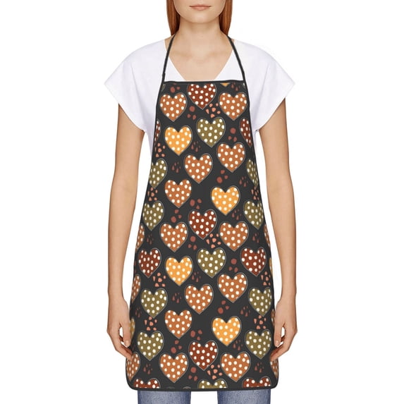 Goofa Bib Apron, Unisex Aprons Adjustable Waterdrop Resistant Cooking Kitchen Apron for Chef, Heart Pattern Apron Bulk