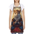 thumbnail image 1 of Goofa Bib Apron, Unisex Aprons Adjustable Waterdrop Resistant Cooking Kitchen Apron for Chef, Maple Leaf Meditating Squirrel Pattern Apron Bulk, 1 of 5