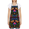 thumbnail image 1 of Goofa Bib Apron, Unisex Aprons Adjustable Waterdrop Resistant Cooking Kitchen Apron for Chef, Mexican Flower Traditional1 Pattern Apron Bulk, 1 of 5