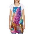 thumbnail image 1 of Goofa Bib Apron, Unisex Aprons Adjustable Waterdrop Resistant Cooking Kitchen Apron for Chef, Rainbow Melting Ice Cream Pattern Apron Bulk, 1 of 5