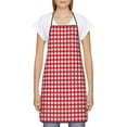 thumbnail image 1 of Goofa Bib Apron, Unisex Aprons Adjustable Waterdrop Resistant Cooking Kitchen Apron for Chef, Red Checkboard Pattern Apron Bulk, 1 of 5