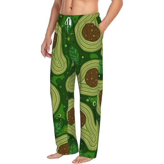 Goofa Big Colorful Avocados Printed Soft Pajama Pants for Men, Wide Leg Comfy Casual Lounge Yoga Pants-Large