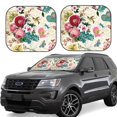 thumbnail image 1 of Goofa Bird Butterfly Rose Pattern 2 Piece Car Windshield Sun Shade Foldable | Front Windshield Shade for Sun, Heat and UV Rays | Sunshade for Car Front Window-, 1 of 7