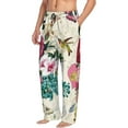 thumbnail image 1 of Goofa Bird Butterfly Rose Printed Soft Pajama Pants for Men, Wide Leg Comfy Casual Lounge Yoga Pants-Large, 1 of 9