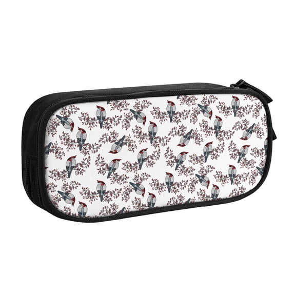 Goofa Bird Pattern Big Capacity Pencil Pen Case Office College Large Storage High Capacity Bag Pouch Holder Box Organizer