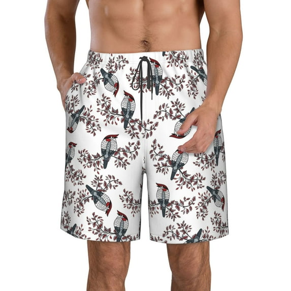 Goofa Bird Printed Mens Swim Trunks Summer Quick Dry Short Beach Swimwear Bathing Suits-X-Large