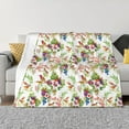 thumbnail image 1 of Goofa Birds And Flowers Pattern Fleece Throw Blanket for Couch, Soft Checkered Flannel Blanket for Sofa, Warm Cozy Decorative Blanket Fall Decor Gift-50"x40", 1 of 6