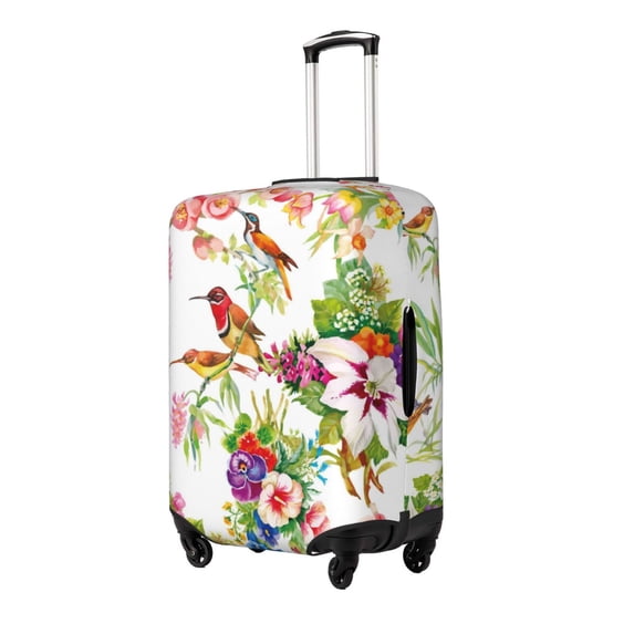 Goofa Birds And Flowers Pattern Luggage Covers For Suitcase,Suitcase Cover Protector Fit 18-32 Inch Luggage-Medium