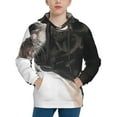 thumbnail image 1 of Goofa Black And White Boston Terrier Pattern Hooded Sweatshirt for Youth Trendy youth sweatshirt Casual Hoodie for Boys and Girls-Medium, 1 of 6