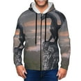 thumbnail image 1 of Goofa Black Dragon Cliff Dawn Pattern Mens Full-zip Hoodie, Zip-up Pullover Hooded Sweatshirt, Kangaroo Pocket Hoodie Ideal for Daily Wear, Travel, and Home-X-Large, 1 of 5