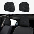 thumbnail image 1 of Goofa Black Glitter Pattern 2 PCS Car Headrest Cover, Headrest Protector,Universal Interior Car Accessories, 1 of 6
